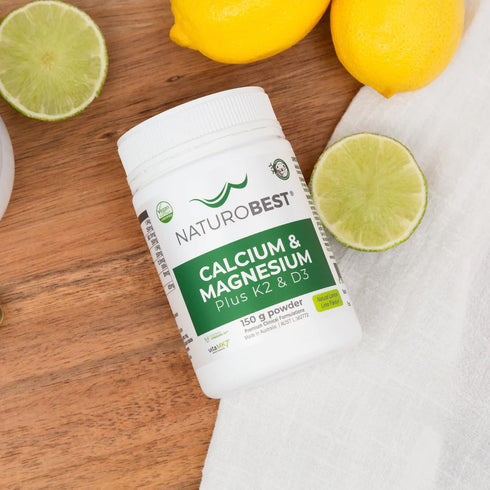 Calcium & Magnesium plus K2 & D3 (Lemon-Lime) 150g powder-Matakana Pharmacy